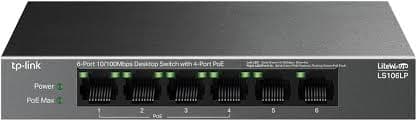 Tp Link 6 Port 10 100mbps Desktop Switch With 4 Port Poe Ls106p